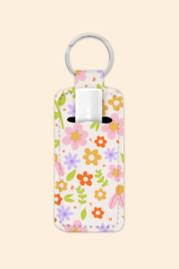 Lip Balm Holders: Flower Fields - Lip Balm Holder Keychain