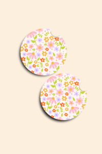 Car Coasters: Flower Fields Car Coasters - 2 Pack