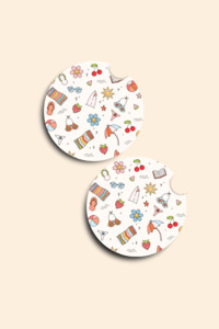 Summer Icons Car Coasters - 2 Pack