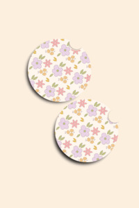 Floral Car Coasters - 2 Pack