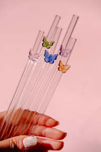 Butterfly Glass Straw