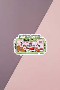 Holly Jolly Book Club Sticker