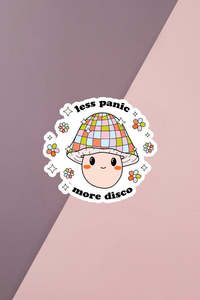 Mental Health Stickers: Less Panic More Disco Sticker