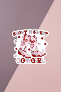 For The Carpenters: Short and Sweet Cowgirl Sticker