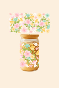 Pink Hibiscus Glass Tumbler