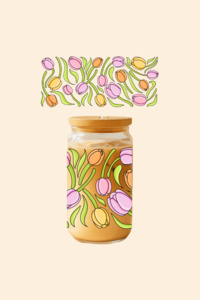 Glass Tumblers: Tulips Glass Tumbler