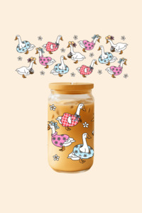 Glass Tumblers: Summer Geese Glass Tumbler