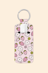 Strawberry Fields - Lip Balm Holder Keychain