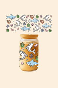 Sharks Glass Tumbler