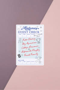 Malone's Guest Check Sticker