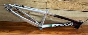 Race Bikes: *USED* STAYSTRONG FOR LIFE 2024 V5 RACE FRAME - GREY/CHAMELEON - CRUISER