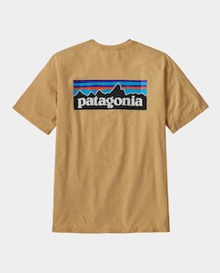 Short Sleeve Tees: Patagonia - P-6 Logo Responsibili-Tee - Beeswax Tan