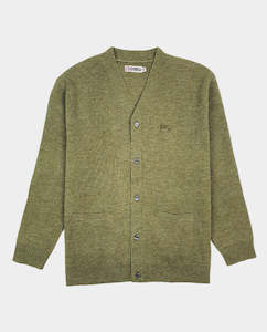 Jerseys: S/Double - Knit Script Cardigan - Olive