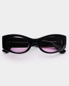 Epokhe: Epokhe - Suede Sunglasses - Black Polished/Velvet