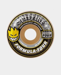Spitfire - Formula 4 Conical Yellow Print 99d 52mm Wheel - Yellow