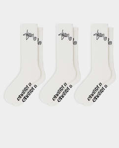 S/Double - Standard Shawn 3pk Sock - White