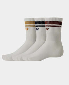 Socks: New Balance - Midcalf 3pk Sock - Sea Salt