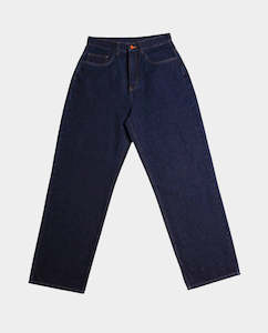 Pants Joggers: BeWider - Super Loose Jeans - Dark Blue/Tabacco Stitching