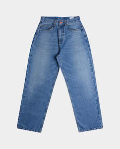 Pants Joggers: BeWider - Super Loose Jeans - Ocean Blue/Tabacco Stitching
