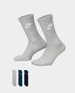 Socks: Nike - Everyday Essential Crew Socks - Blues/Grey