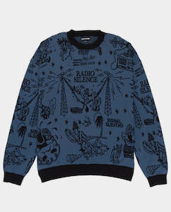 Passport - Eyeball Knit Sweater - Black/Blue Harbour