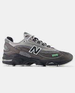 New Balance: New Balance - 1000 Shoe - Black/Dark Silver Metallic/Lime Leaf