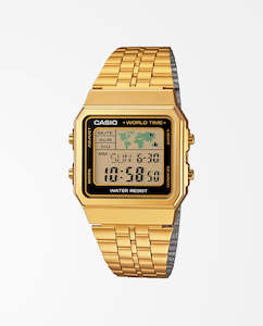 Full Price Items: Casio - Classic Digital World Map A500WGA-1D Watch - Gold