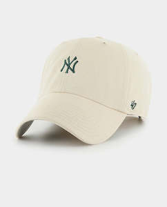 47 Brand - New York Yankees Base Runner Clean Up Hat - Natural/Dark Green