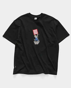 Short Sleeve Tees: S/Double - Overalls T-Shirt - Black