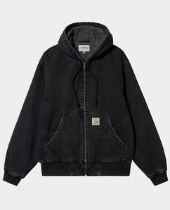 Jackets: Carhartt WIP - OG Active Jacket - Black Stone Washed