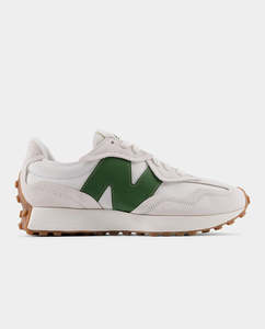 New Balance: New Balance 327WKN Shoe - Linen/Dark Alpine Green