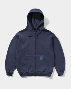 Butter Goods - Waffle Zip-Thru Hoodie - Navy Overdye