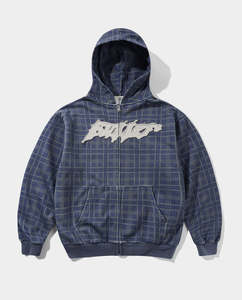 Butter Goods - Amplify Zip-Thru Hoodie - Washed Navy Plaid