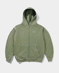 Butter Goods - Trail Stitch Zip-Thru Hoodie - Washed Dull Army