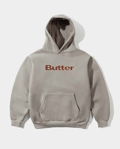 Butter Goods - Plaid Logo Applique Hoodie - Taupe