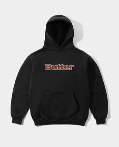 Butter Goods - Plaid Logo Applique Hoodie - Black