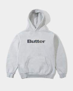 Butter Goods - Plaid Logo Applique Hoodie - Ash