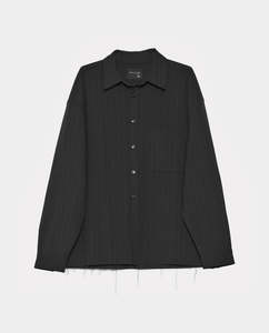 Beach Brains - Hold LS Shirt - Black Pinstripe
