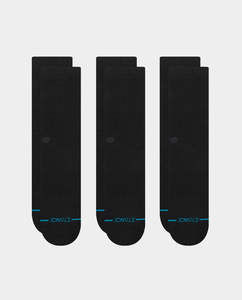 Socks: Stance - Icon 3 Pack Socks - Black