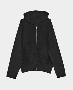 Hoodies: Beach Brains - Knit Zip Hood - Boiled Black