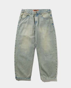 Pants Joggers: Butter Goods - Scorpion Stitch Denim Jeans - Tinted Light Blue