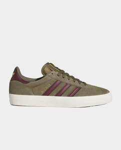 Footwear: Adidas - Gazelle ADV Shoe - Olive Strata/Maroon/Chalk White