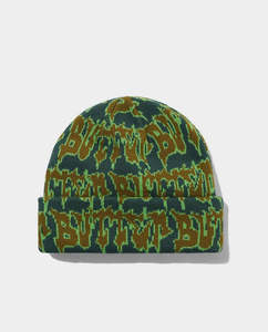 Beanies: Butter Goods - Throw Beanie - Forest/Lime