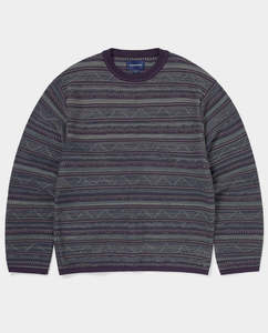 Thisisneverthat - Pattern Knit Crewneck - Dark Purple
