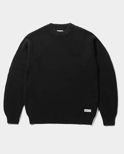 Jerseys: Butter Goods - Distressed Waffle Knit Sweater - Black