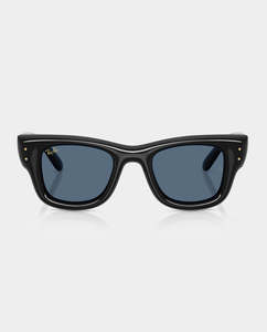 Lifestyle: Ray-Ban - Wayfarer Puffer Sunglasses - Black with Dark Blue Lens