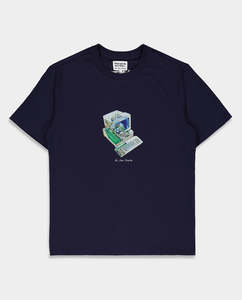 Short Sleeve Tees: The Loose Company - Computer T-Shirt - Navy
