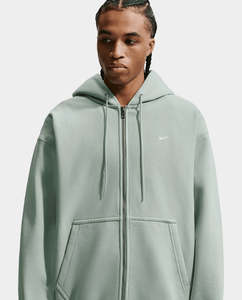 Hoodies: Nike - Single Swoosh Zip Hoodie - Steam/White