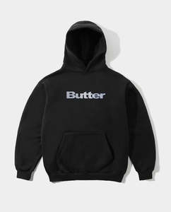 Butter Goods - Stripe Logo Applique Hoodie - Black