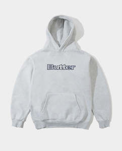 Butter Goods - Stripe Logo Applique Hoodie - Ash